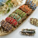 Handmade Golden Colour Pollen Flowers Hair Clips