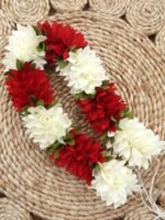 Reusable 16 Inches Pichi Poo Flower String - White With Red